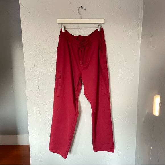Women’s Mondetta Performance Luxury Red Cargo Straight Leg Sweatpants sz XL - Picture 1 of 7